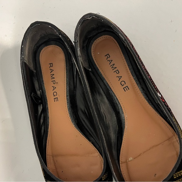 EUC Rampage size 8.5 black embroidered pointy toe flats, - Picture 3 of 6